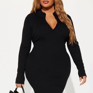 Black sweater mini dress
